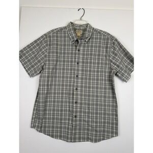 Blue Mountain Men's Short Sleeve Button-Down Oxford Shirt Large